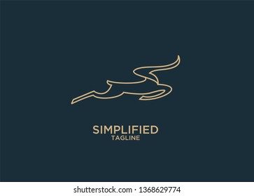 impala gold line jump stylish logo icon designs vector