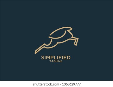 impala gold line jump stylish logo icon designs vector