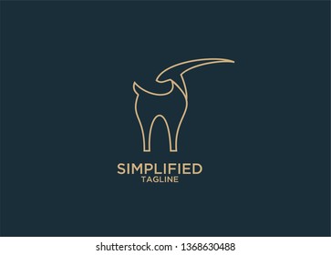 impala gold line stylish logo icon designs vector