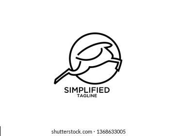 impala jump circle line stylish logo icon designs vector