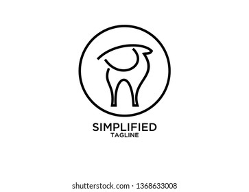 impala jump circle line stylish logo icon designs vector