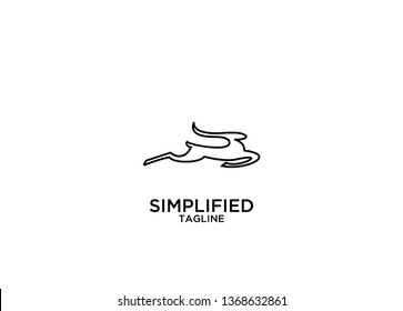 impala jump line stylish logo icon designs vector