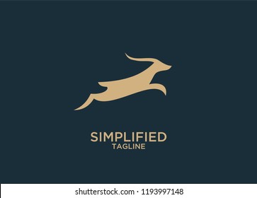 impala jump stylish logo icon designs vector