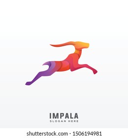 impala modern logo. impala logo template. impala mascot gaming illustration.