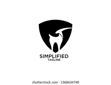 impala shield jump stylish logo icon designs vector