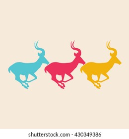 Impala silhouette colorful background
