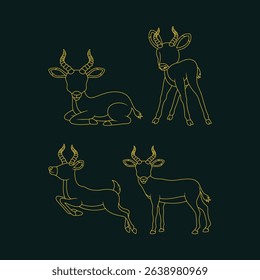 Impala thin lines luxury trendy applicable design good abstract vector illustration artwork.eps
