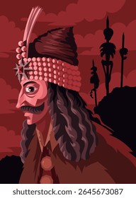 impaler with hat and moustache