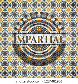 Impartial arabesque emblem background. arabic decoration.