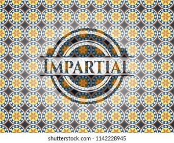 Impartial arabesque style badge. arabic decoration.