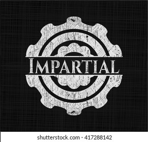 Impartial chalk emblem, retro style, chalk or chalkboard texture
