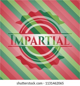 Impartial christmas colors emblem.