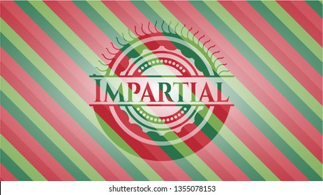 Impartial christmas colors style emblem.