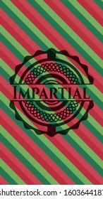Impartial christmas style badge. Vector Illustration. Detailed.