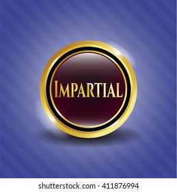 Insignia dorada brillante imparcial