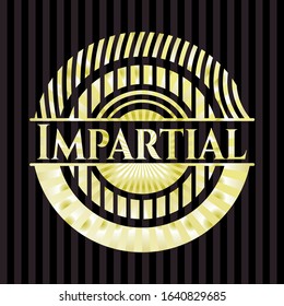 Impartial gold shiny badge. Vector Illustration. Detailed.