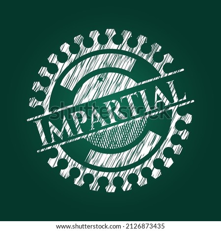 Impartial on blackboard. Vector Illustration. Detailed. 