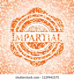 Impartial orange mosaic emblem
