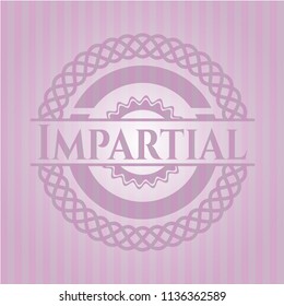 Impartial pink emblem