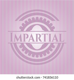 Impartial realistic pink emblem