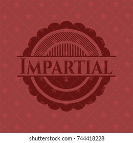 Impartial realistic red emblem