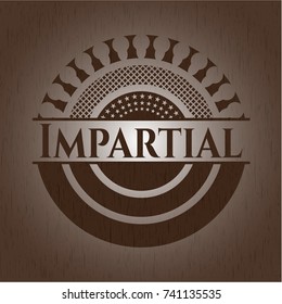 Impartial realistic wooden emblem