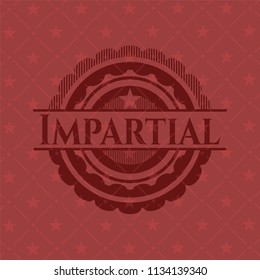 Impartial red emblem. Vintage.