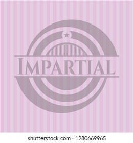 Impartial retro pink emblem