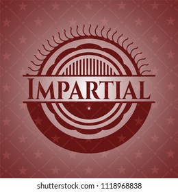 Impartial retro red emblem