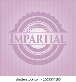 Impartial retro style pink emblem