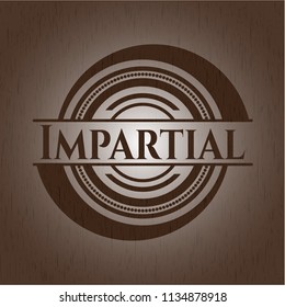 Impartial retro wooden emblem