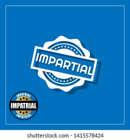 impartial rubber stamp.label,sticker,tag. stamp with shadow