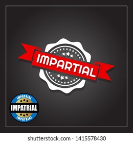 impartial rubber stamp.label,sticker,tag. stamp with shadow