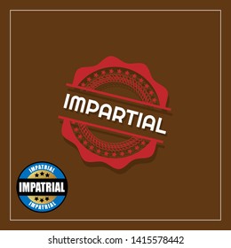 impartial rubber stamp.label,sticker,tag. stamp with shadow