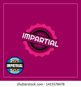 impartial rubber stamp.label,sticker,tag. stamp with shadow