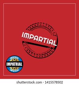 impartial rubber stamp.label,sticker,tag. stamp with shadow
