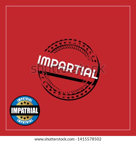 impartial rubber stamp.label,sticker,tag. stamp with shadow
