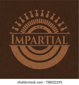 Impartial wooden emblem