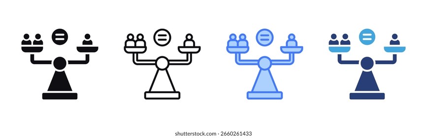 Impartiality icon sheet multiple style collection