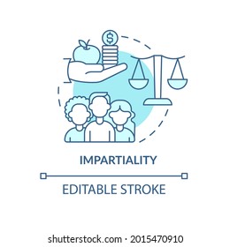 Impartiality and social relations concept icon. Humanitarian aid and generosity in emergency abstract idea thin line illustration. Vector isolated outline color drawing. Editable stroke