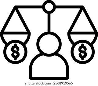 Impartiality Vector Lineal Icon On White Background.