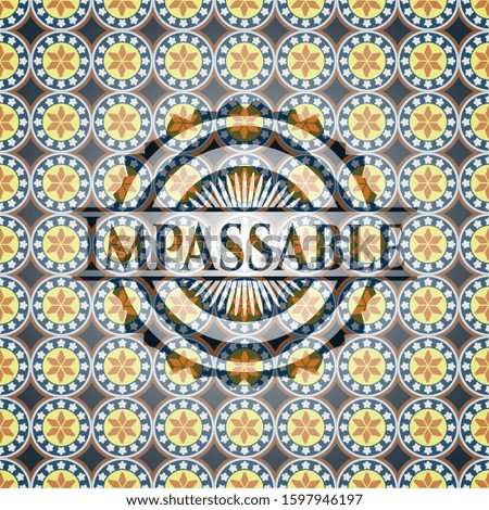 Impassable arabesque badge. arabic decoration.