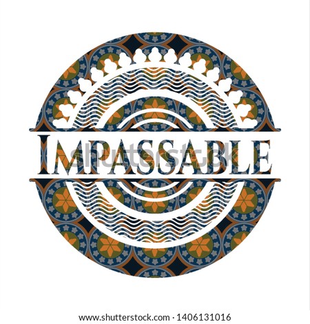 Impassable arabesque emblem background. arabic decoration.