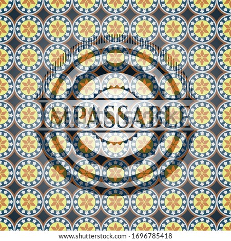 Impassable arabic badge background. Arabesque decoration.