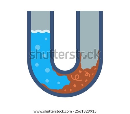 impassable blockage in a water pipe. water obstruction.