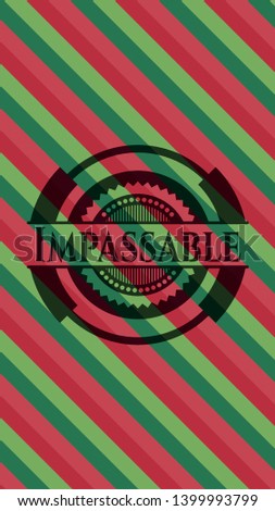 Impassable christmas style badge. Vector Illustration. Detailed.