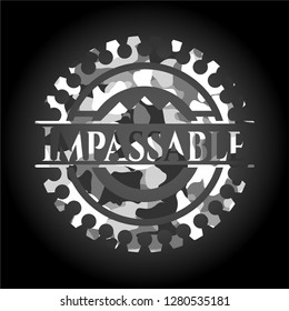 Impassable on grey camouflaged pattern
