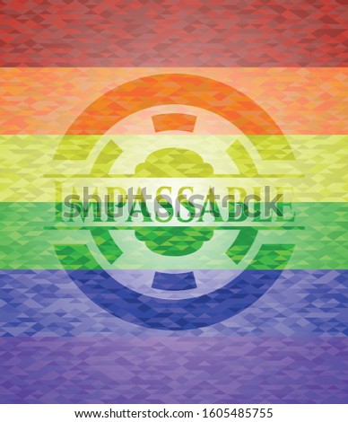 Impassable on mosaic background with the colors of the LGBT flag