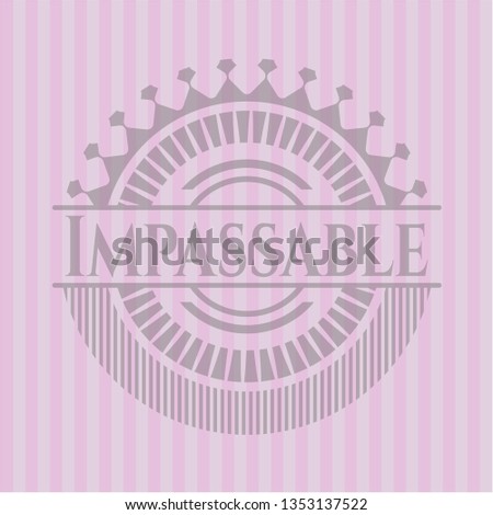 Impassable retro style pink emblem