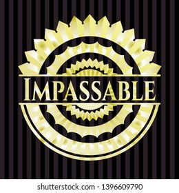 Impassable shiny emblem. Vector Illustration. Detailed.